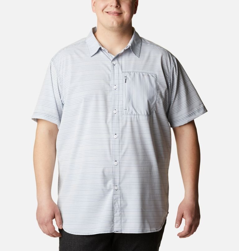 Men\'s Columbia Twisted Creek III Short Sleeve Shirts Stripe | Plus Size CA-TA386